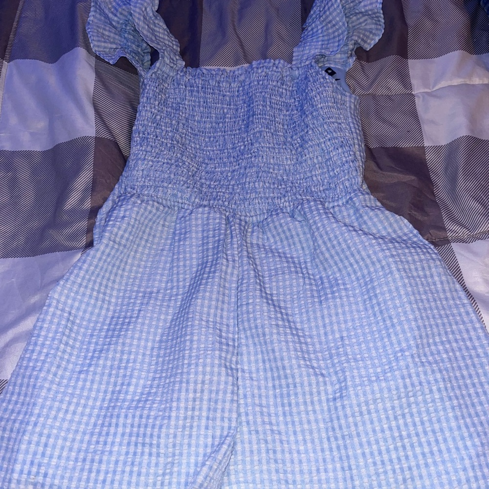 Crystal Doll Blue Gingham Jumpsuit